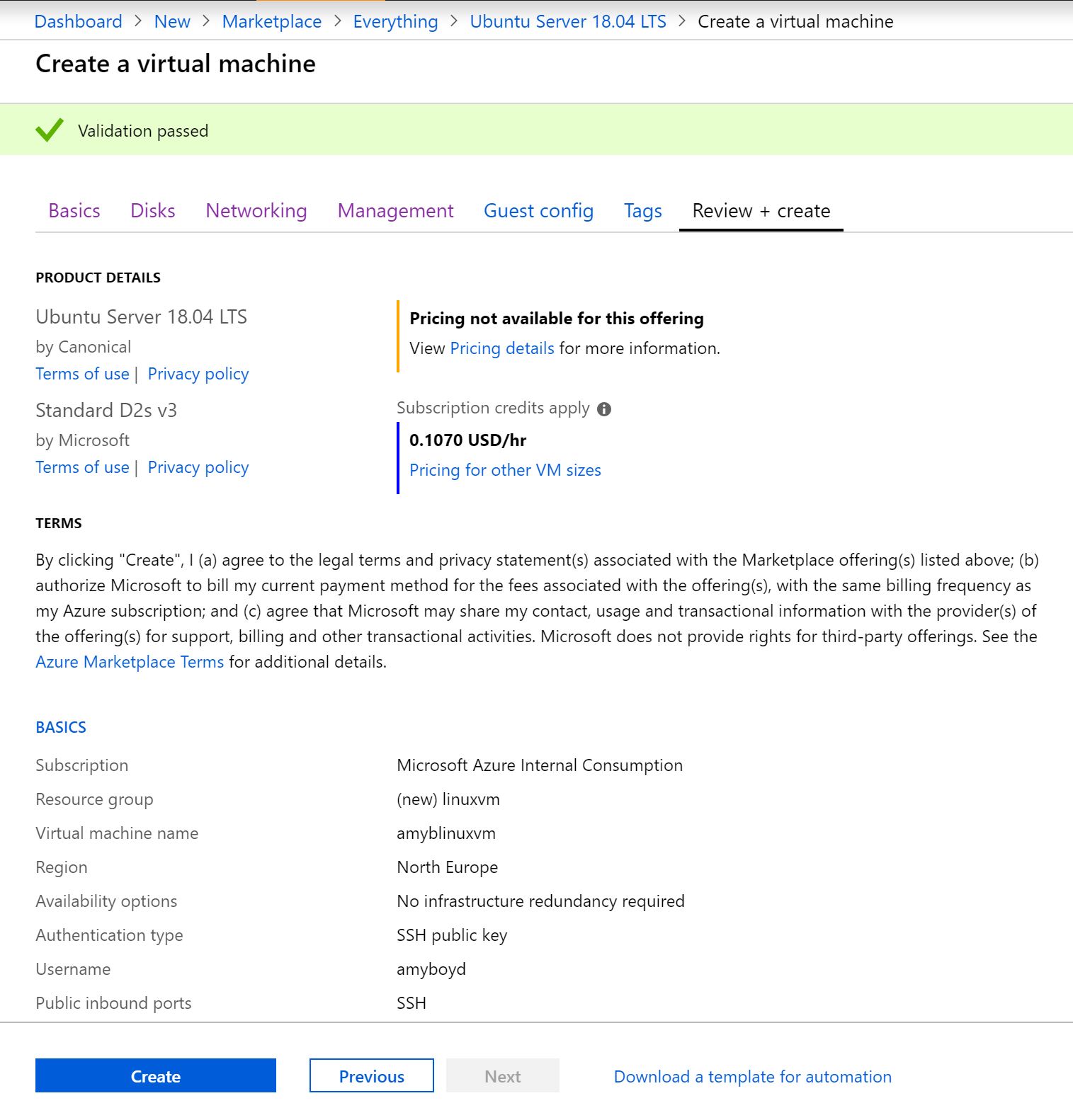 Validation of VM