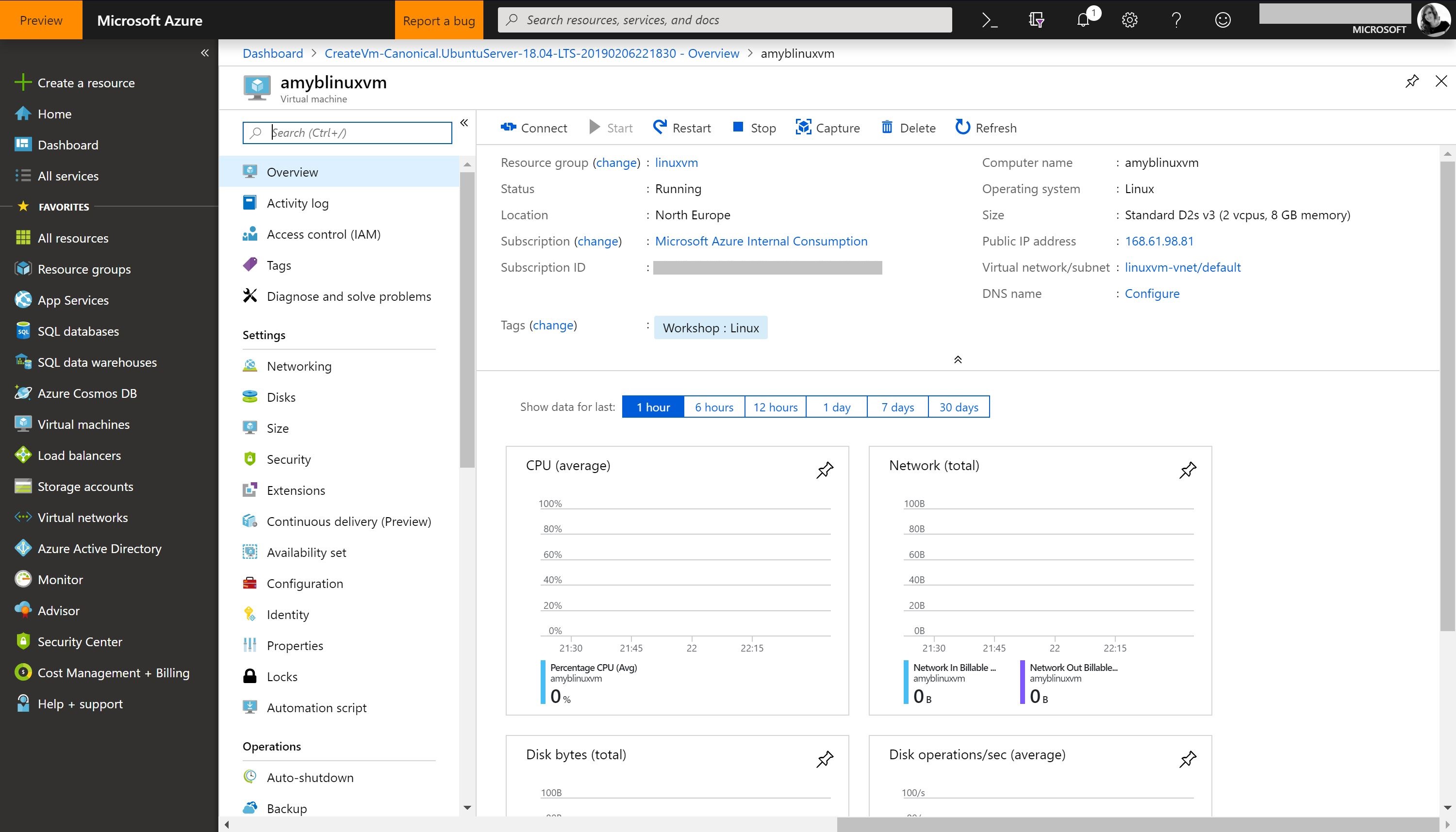 VM Page and Settings